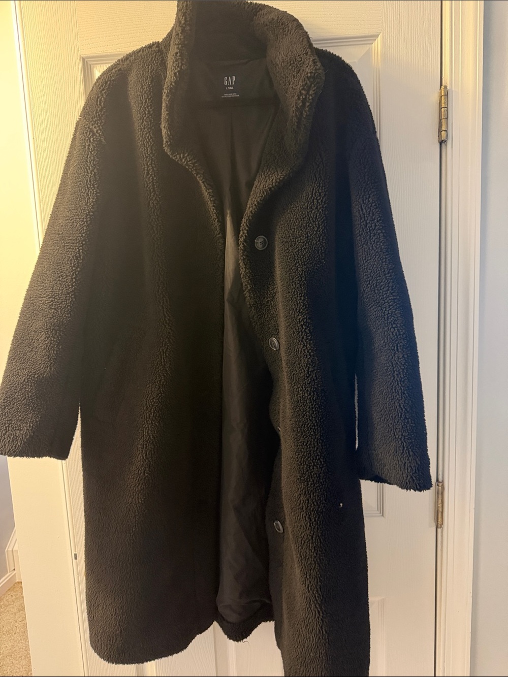 GAP Black Plush Teddy Sherpa Coat